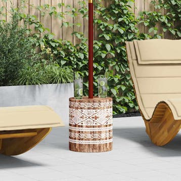 vidaXL Parasolvoet 23 kg Wit gewassen Massief Hout, Verzenden, Nieuw, Minder dan 1 meter, Parasolvoet