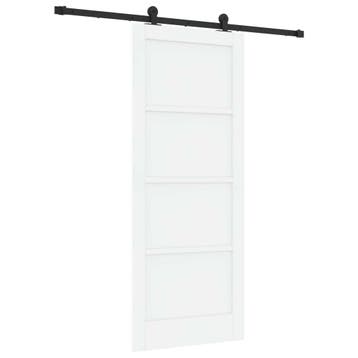 vidaXL Schuifdeur 83 x 202 cm Bewerkt hout Wit en zwart, Verzenden, Nieuw