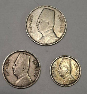 Egypte. Fuad I. 10 Milliemes and 2-5 Piastres (Zonder, Postzegels en Munten