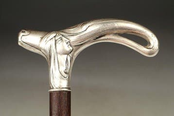 Wandelstok - .800 zilver, Antiek en Kunst