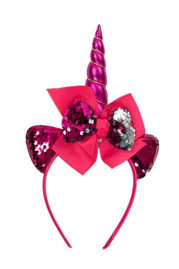 KIMU® Eenhoorn Strik Haarband Donkerroze Zilver Pailletten U, Kleding | Dames, Ophalen of Verzenden, Nieuw, Carnaval, Accessoires