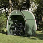 vidaXL Fietstent met dak met opslag Groen 210 x 90 x 174 cm, Verzenden, Nieuw, Tot en met 2