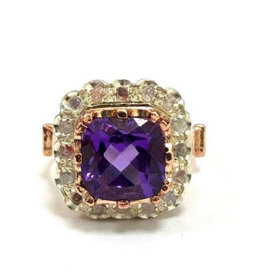 Zonder minimumprijs - Ring - 9 kt. Roségoud, Zilver Spinel -, Nieuw