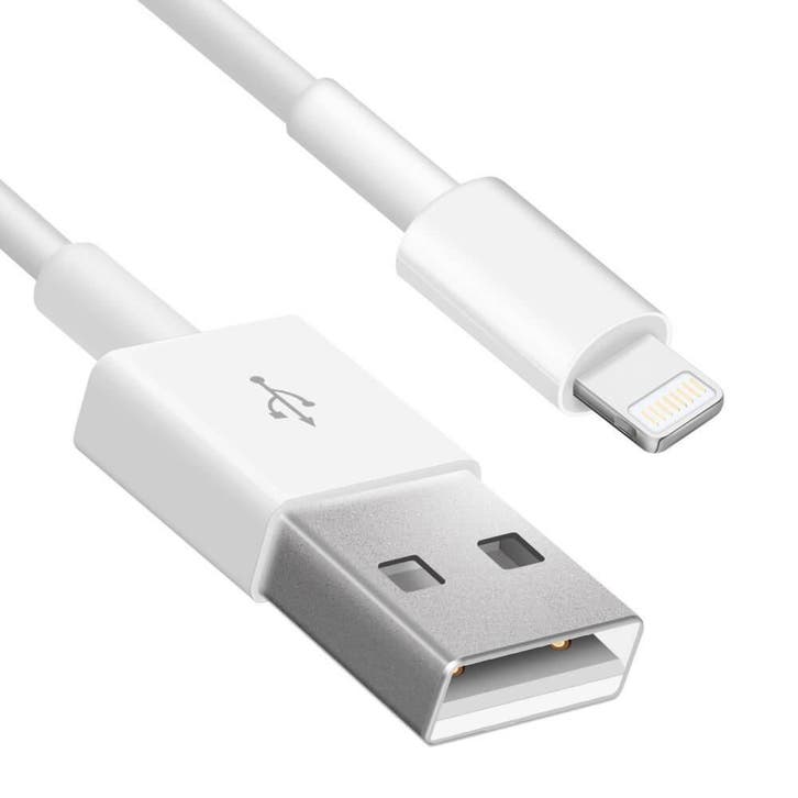 Lightning naar USB kabel iPhone / iPad 2 meter wit, Telecommunicatie, Mobiele telefoons | Telefoon-opladers, Verzenden