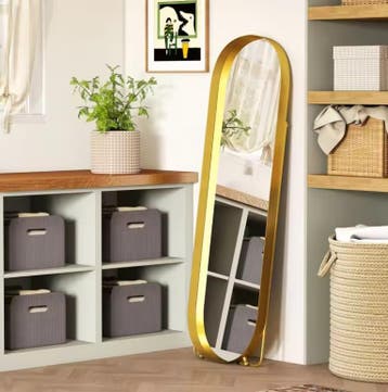 Staande Spiegel 160×50 cm – Gouden Frame, Full-Body Design, Huis en Inrichting, Kasten | Overige, Verzenden, Nieuw