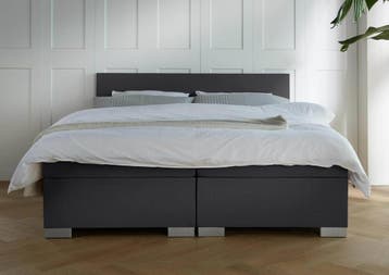 ACTIE! Boxspring Andorra 160 200 Antraciet, Verzenden, 200 cm, 160 cm, Nieuw