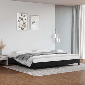 vidaXL Bedframe kunstleer zwart 200x200 cm, Overige materialen, Verzenden, Zwart, Overige maten
