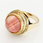 Ring - 14 karaat Geel goud - Rhodochrosiet, Sieraden, Tassen en Uiterlijk, Ringen, Nieuw