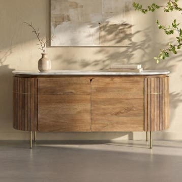 *WOONWINKEL* Kare Design Grace Dressoir Mangohout En Marmer, Verzenden, Nieuw