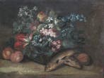 Italiaanse school (XVIII) - Bodegon de flores y animales