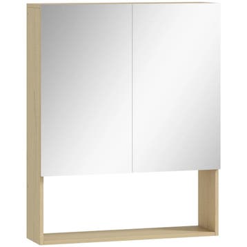 TRUUSK Badkamerkast met Spiegeldeuren en Open Plank - Wandmo, Verzenden, Nieuw