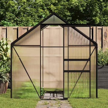 vidaXL Tuinkas met basisframe 4,75 m² aluminium, Tuin en Terras, Kassen, Verzenden, Nieuw