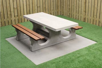 Rockwood® Betonnen Picknickset DeLuxe Rolstoeltoegankelijk, Ophalen of Verzenden, Nieuw, Rechthoekig, Hout