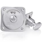 WC slot draaiknop vrij-bezet mat nikkel - retro jaren 30..., Ophalen of Verzenden, Nieuw, Koper of Messing, Slot