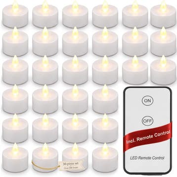 LED Theelichtjes 30 Stuks Warm wit met Afstandsbediening, Verzenden, Nieuw