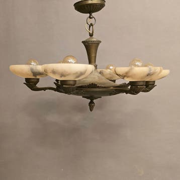 plafondlamp Art Deco Albast 275 Refurbished, Ophalen, Zo goed als nieuw, Overige materialen