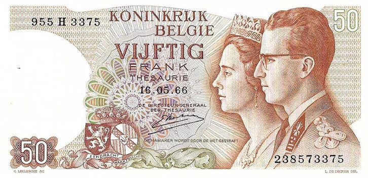Bankbiljet 50 Frank 1966 UNC, Postzegels en Munten, Munten en Bankbiljetten | Verzamelingen, Verzenden