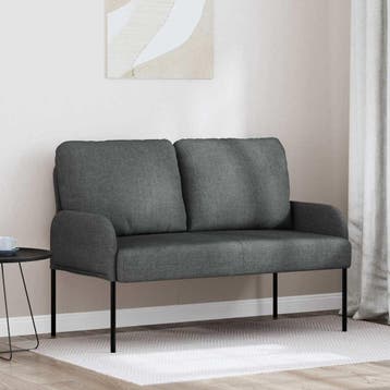 vidaXL Banken met kussen 110cm Donkergrijs Multiplex, Huis en Inrichting, Verzenden, Nieuw, Minder dan 150 cm