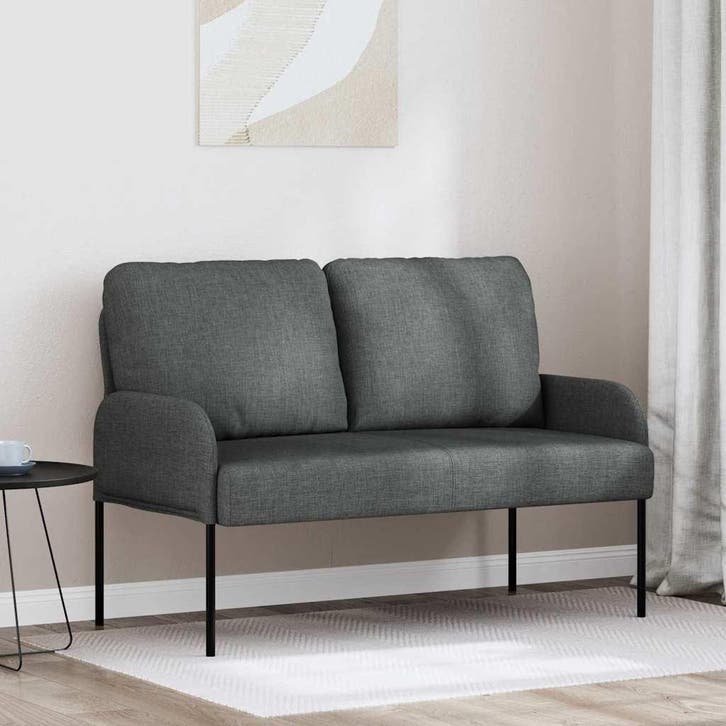vidaXL Banken met kussen 110cm Donkergrijs Multiplex, Huis en Inrichting, Banken | Bankstellen, Nieuw, Minder dan 150 cm, Verzenden