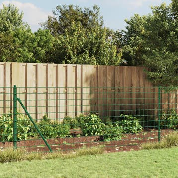 vidaXL Draadgaashek met flens 0,8x25 m groen, Tuin en Terras, Verzenden, Nieuw, IJzer, Minder dan 1 meter