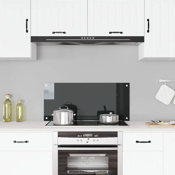 vidaXL Spatscherm keuken 90x40 cm gehard glas zwart, Verzenden, Nieuw
