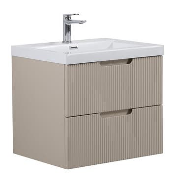 Badkamermeubel Set Thermis 60cm Crème Badmeubel, Verzenden, Nieuw, Wastafelkast
