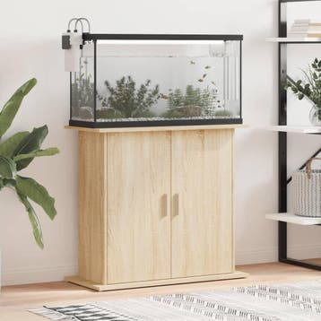 vidaXL Aquariumstandaard Sonoma Eiken 81x36x73 cm Bewerkt, Verzenden, Nieuw