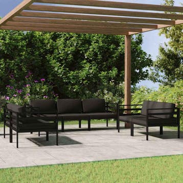 vidaXL 7-delige Loungeset met kussens aluminium, Tuin en Terras, Verzenden, Nieuw, Aluminium, Loungeset