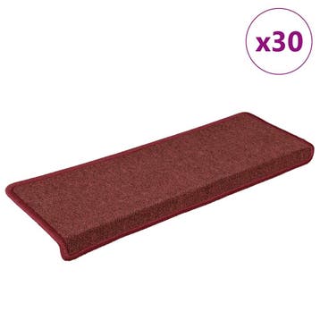 vidaXL Trapmatten 30 st 65x21x4 cm Bordeaux Rechthoekige, Verzenden, Nieuw