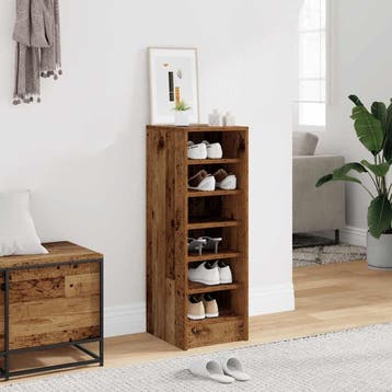vidaXL Schoenenkast 32x35x92 cm bewerkt hout oud houtkleurig, Verzenden, Nieuw