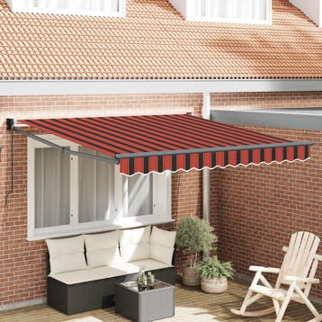 vidaXL Uitschuifbare luifel Rood en Zwart 350 x 250 x 165 cm, Tuin en Terras, Verzenden, Nieuw