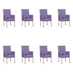 Set van 8 Leren eetkamerstoelen Spark - Toledo Lila, Ophalen of Verzenden, Nieuw, Leer, Vijf, Zes of meer stoelen