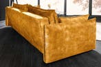 Design slaapbank APARTMENT 215cm mosterdgeel fluweel, Huis en Inrichting, Slaapkamer | Slaapbanken, Ophalen of Verzenden, Nieuw