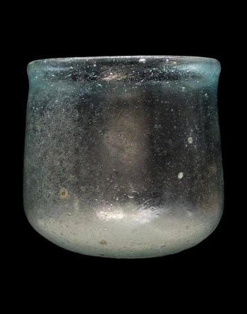 Oud-Romeins - Romeinse glazen beker - 2e/3e eeuw na, Antiek en Kunst