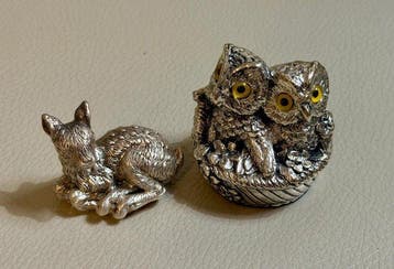 A. Lucchesi - Florence - Beeldje - Bambi and Owls SET (2) -