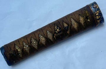 Teken: samurai-priester-motief, haaienhuid tsuka - Japan