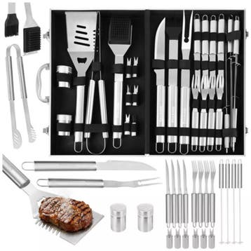 Kaminer Complete barbecue gereedschapset 26 delig met rvs..., Ophalen of Verzenden, Nieuw