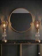 Lamp (2) - Verguld messing, Kristal - Paar lampen