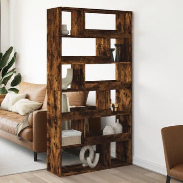 vidaXL kamerscherm 100x33x187,5 cm bewerkt hout gerookt, Verzenden, Nieuw, Overige houtsoorten
