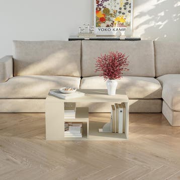 Salontafel Antaa 80x50x40 cm havermout [en.casa], Verzenden, Nieuw
