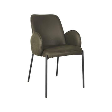 Stoel Jari | Army | Microvezel | Zwart Metalen Frame | 2, Verzenden, Nieuw in verpakking