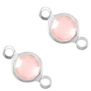 2 x Bedels DQ metaal tussenstuk crystal glas rond 4mm Sil..., Ophalen of Verzenden, Nieuw, Tussenstuk of Tussenkraal