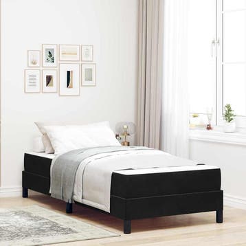 vidaXL Boxspringbed met matras Zwart 100 x 210 cm Stof, Verzenden, Nieuw, Zwart, Stof