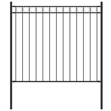 vidaXL Tuinhek ASSEN staal 1,7x0,8 m zwart, Tuin en Terras, Schuttingen, Verzenden, Nieuw, IJzer, Minder dan 1 meter