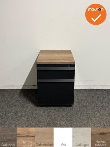 Ladeblok - 57x42x57cm - Antraciet - 2 lades - kunststof fron, Werkplek, Ophalen of Verzenden, Gebruikt, Kast