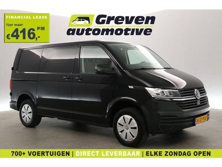 Volkswagen Transporter 2.0 TDI T6.1 L1H1 | Airco | 3 Zits, Auto's, Bestelauto's, Handgeschakeld, Diesel, Zwart, Volkswagen