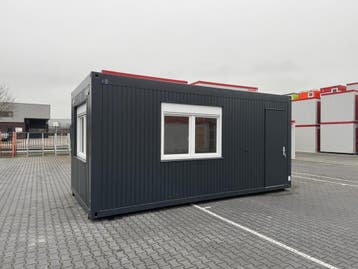 Kantoorunit 6 x 3 meter – open ruimte (Antraciet, RAL 7016)