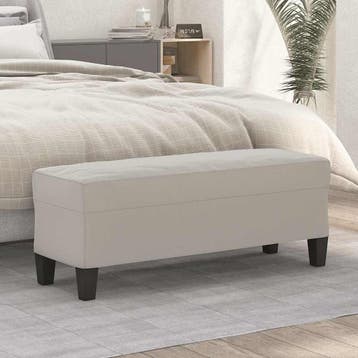 vidaXL Bankje 100x35x41 cm microvezelstof stof lichtgrijs, Verzenden, Nieuw, Stof