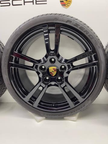 Porsche 997 2/4 ORIGINELE 19inch Turbo II zwart met banden, Gebruikt, Banden en Velgen, 305 mm, Personenwagen