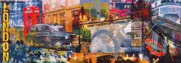 Kunstdruk Saskia Porkay - London 100x35cm, Verzenden, Nieuw